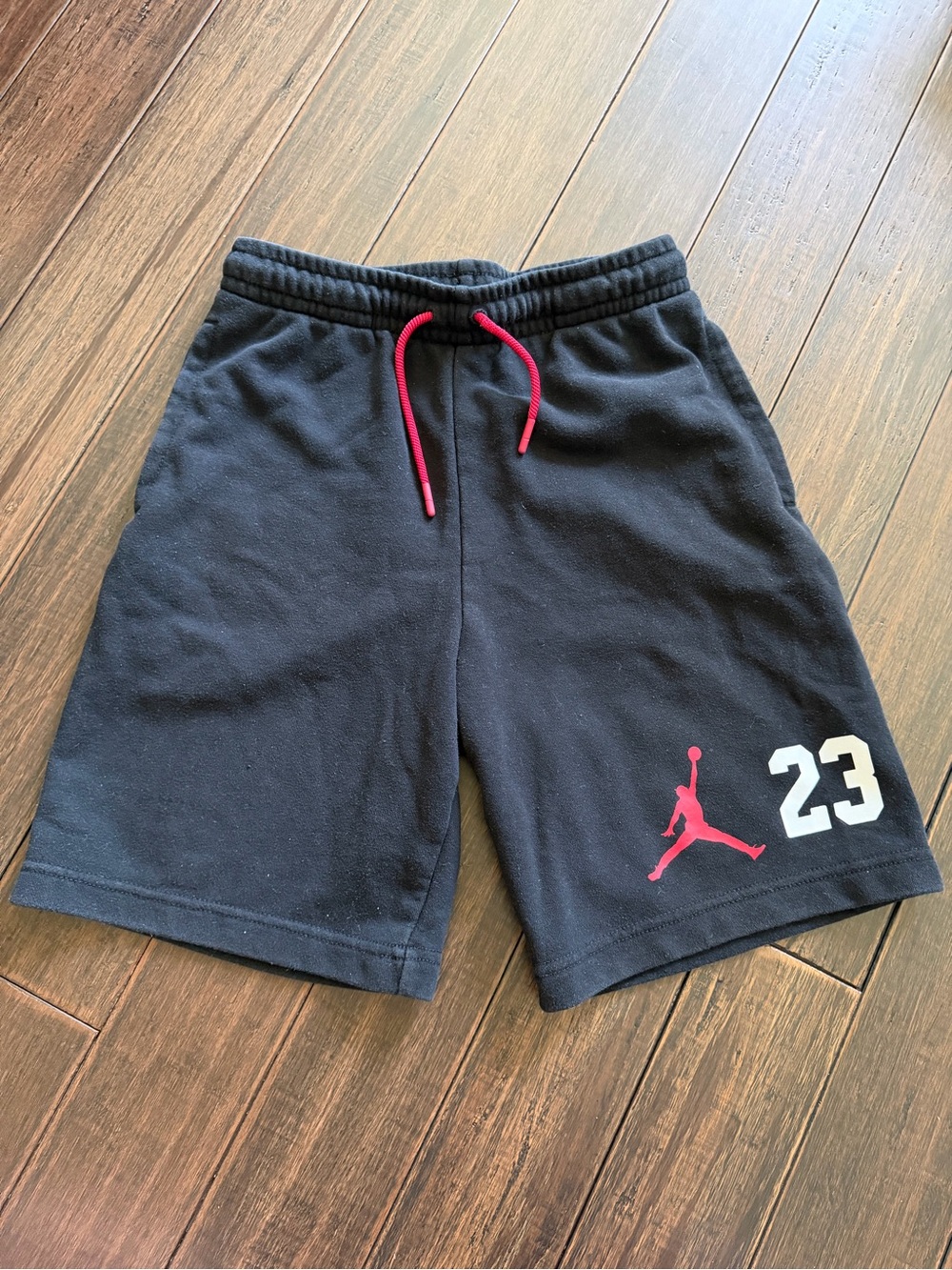 Jordan Black Shorts with Red Drawstring and Jumpman 23